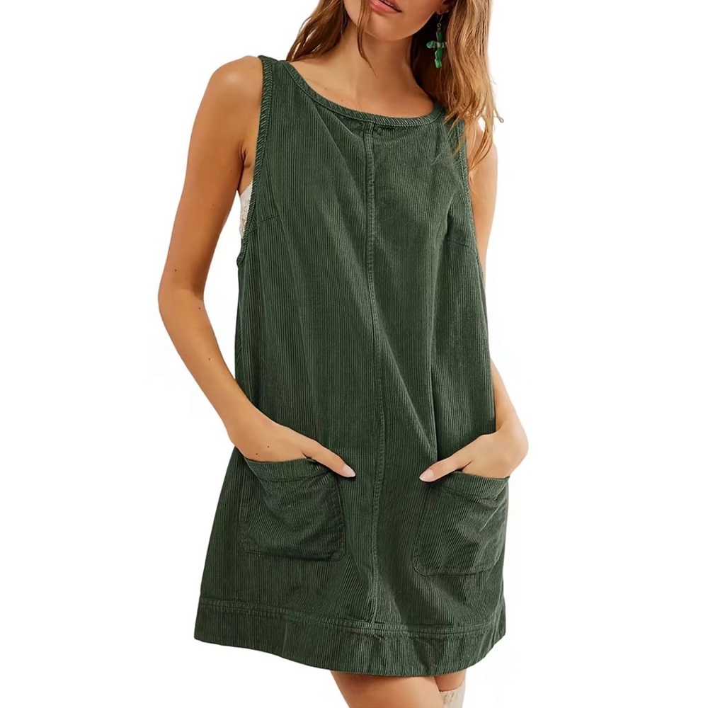 Ommig Corduroy Overall Dress Sz S